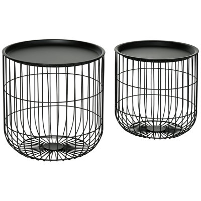 Cage Shape End Table Set Of 2