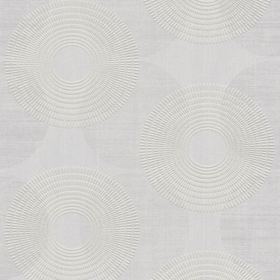 Ashera Geometric Circles Motif Design 10m x 53cm Wallpaper Roll