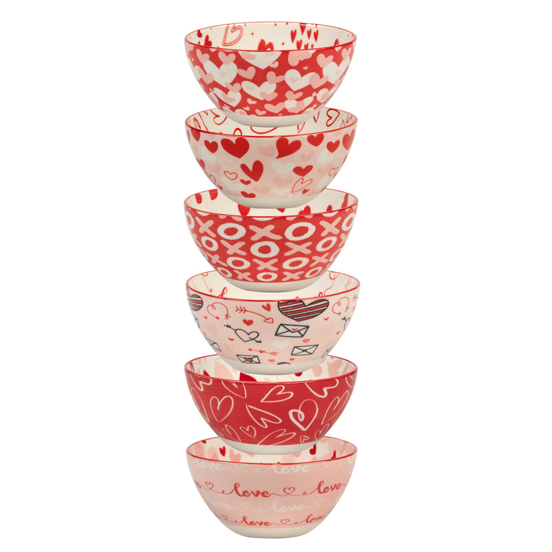 Valentine's Day Set of 6 Bowls (Set of 6) Certified International