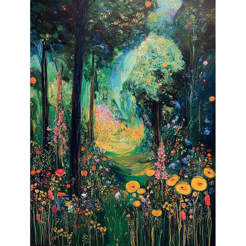 Art floral sur toile tendue Wildflower Forest Path, H 36 po x l 24 po x P 1,5 po