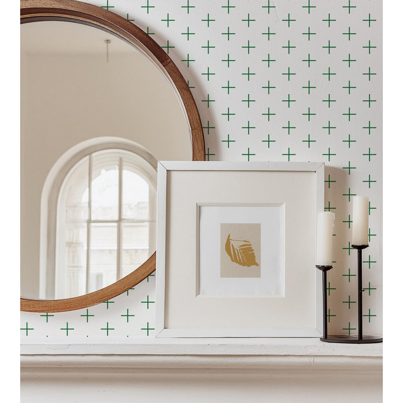 Grand rouleau de papier peint additionnel L 10 pi x l 24 po, Vert/blanc, Faux Grasscloth, Non encollé