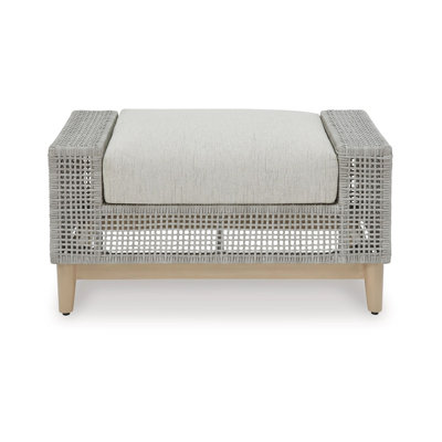 Yami Resin Wicker Outdoor Ottoman with Sunbrella® Cushion