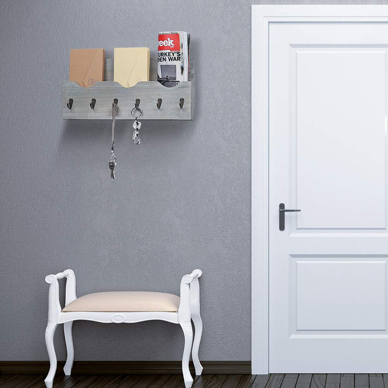 Alessia Solid + Manufactured Wood Wall Organizer, Gray