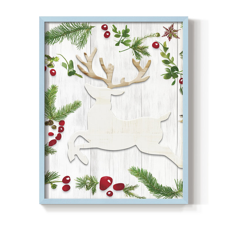 Reproduction encadrée - bois massif, H 30 po x l 24 po, Bleu