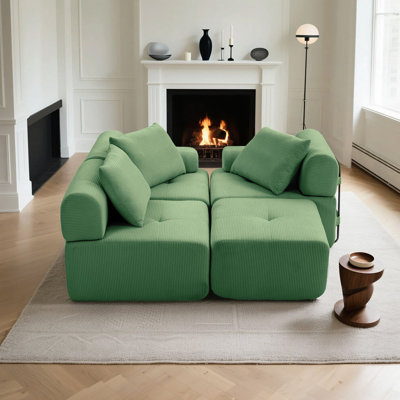 Convertible Modular L-Shaped Sectional Sofa Bed