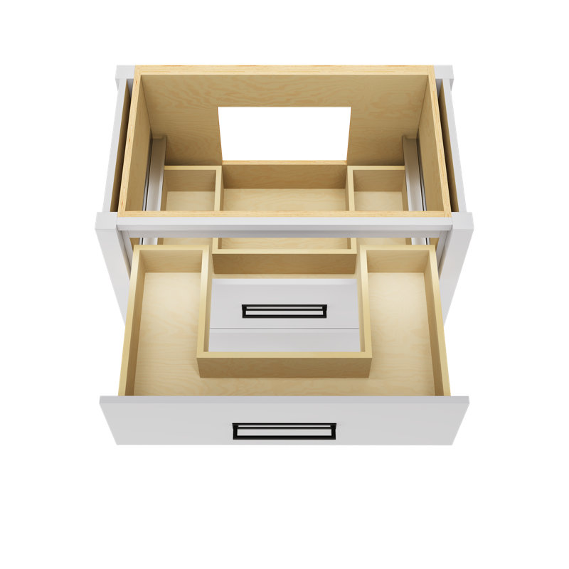 Kiawah Two-Drawer Single Bath Vanity, Strong White, Matte Black, 36"