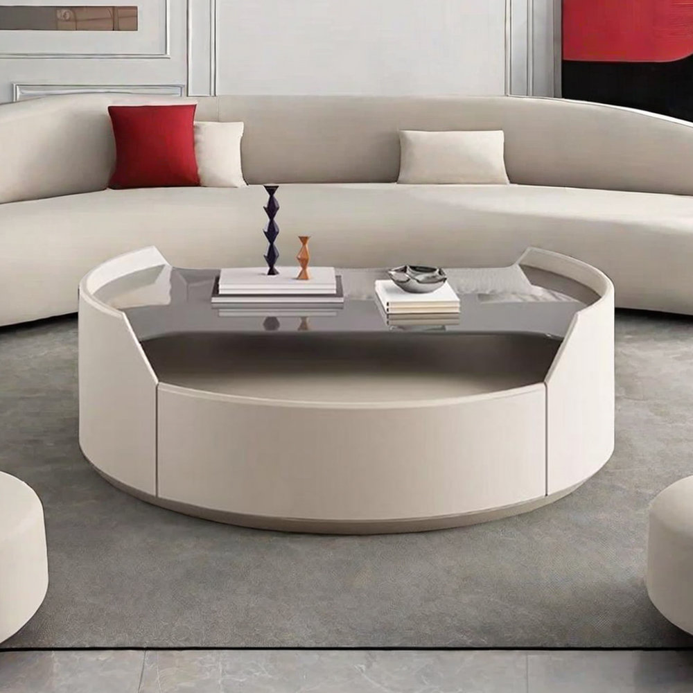 jessica Table basse ronde en bois massif - Wayfair Canada