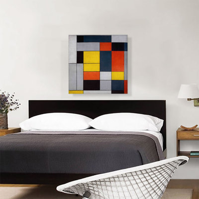 "Composition No. II 1920" par Piet Mondrian, reproduction d'art sur toile tendue
