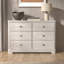 Commode 6 tiroirs avec base sculptée en bois massif Burkhart-1300685553