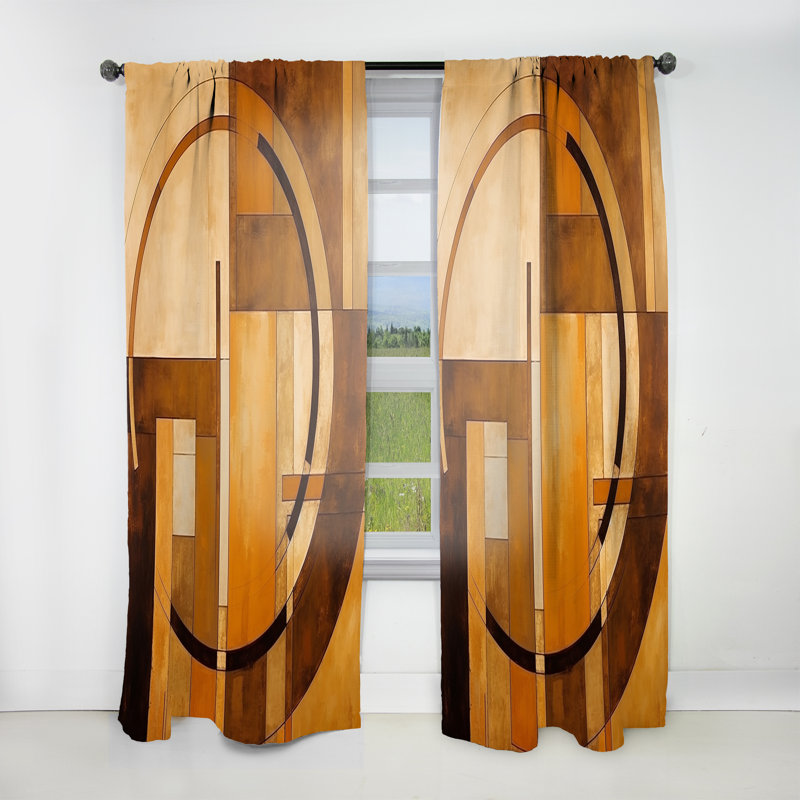 Akrati bronze Brilliance Symmetry VI - rideau en velours moderne - obscurcissant - 1 panneau, L 52 po x L 120 po