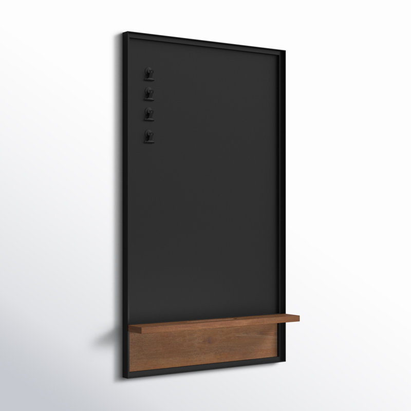 Jillette Owing Galvanized Metal Magnetic Board, Black