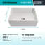 27"x19" Crestwood Farmhouse Sink, White Fireclay Kitchen sink, Single Bowl Apron Front, Plain Farm sink-71593205