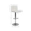 Tabouret de bar pivotant et réglable en similicuir hydraulique, ensemble de 2, blanc