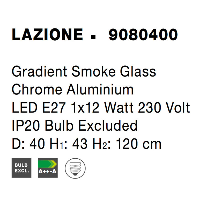 1 - Light Chrome Crystal Pendant, 120cm H x 40cm W x 40cm D