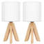 Lampe de table Lampe de table mignonne avec abat-jour en tissu blanc