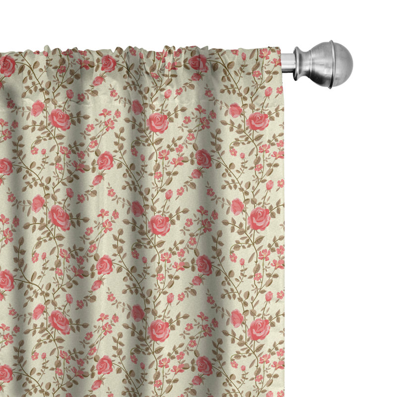Floral Semi-Sheer Rod Pocket Sliding Panel, 28" x 95"