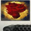 Impression sur toile tendue sur fond rétro avec fleur rouge-19408695