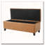 Banc repose-pieds avec rangement, surface en polyuréthane brun, pieds en bois d'hévéa-337620579