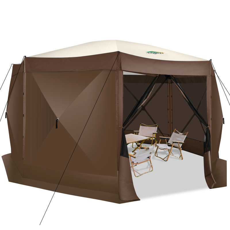 15x15ft Pop Up Gazebo Screen Tent Screen House for Camping, 15x15 Screen Room with Mosquito Netting, Hub Tent Instant Screened Canopy with Carrying Bag and Ground Stakes
