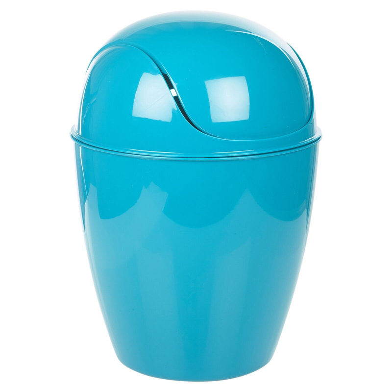 Octayvia Plastic Swing Top Kitchen Trash Can - 1.32L, 3.17L, Teal