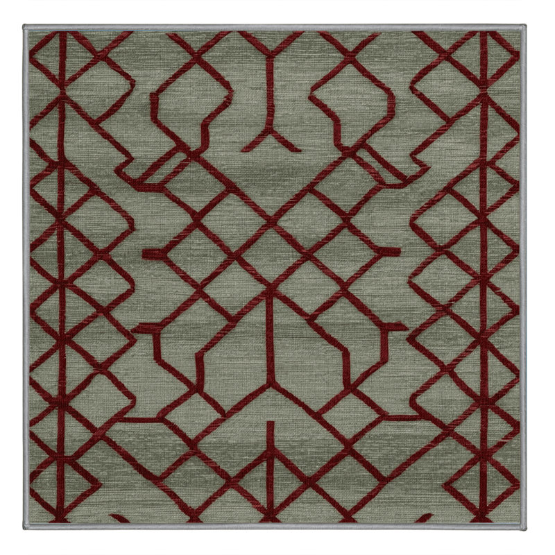 Tapis brun treillis lavable à la machine, Carré 3 pi