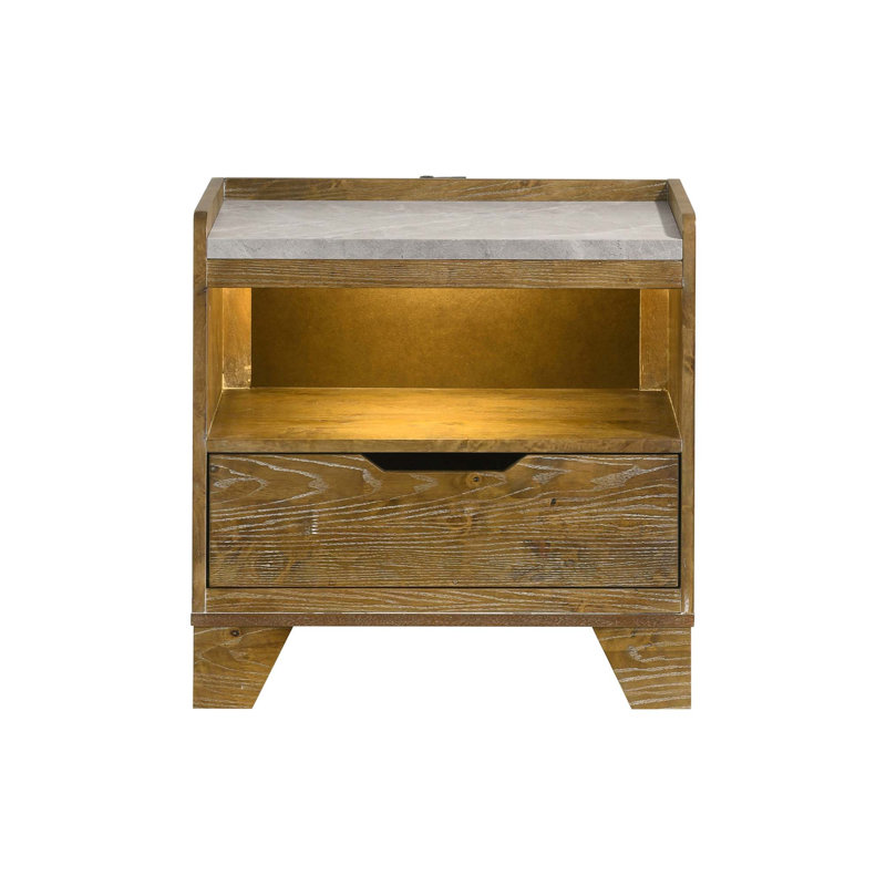 1-Drawer Nightstand with Integrated LED