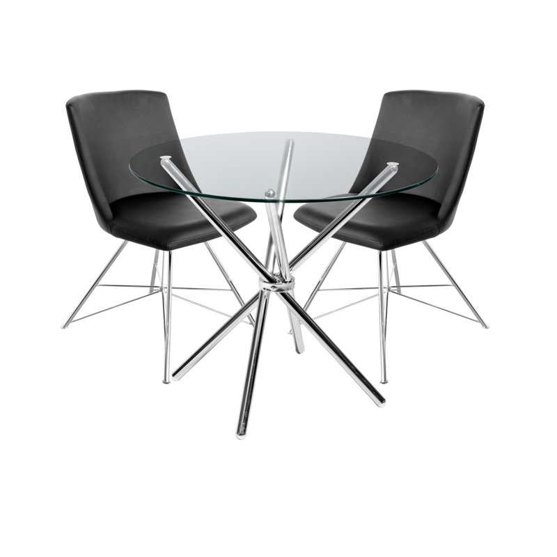 Pollak 2 - Person Dining Set, Chrome