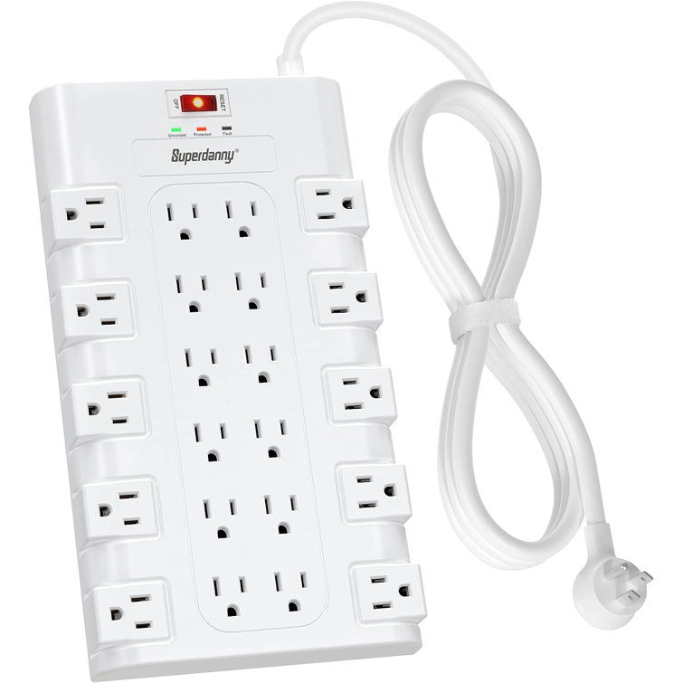 Easylife Tech 6 ft, 4-Outlet, Power Strip Surge Protector - White