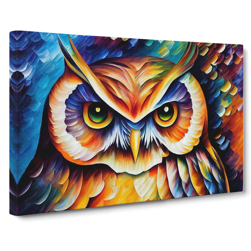 Long Eared Owl Painting Vol.2 Abstract - Wrapped Canvas, 50cm H x 76cm W x 3cm D