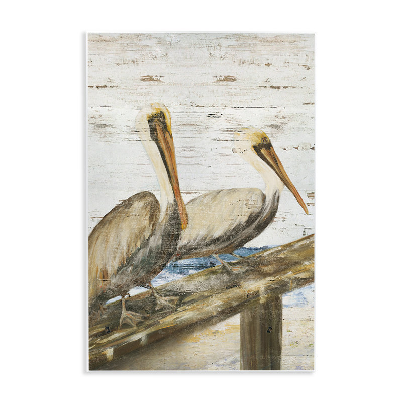 «Rustic Pelicans Perchée» par Julie DeRice, H 15 po x l 10 po