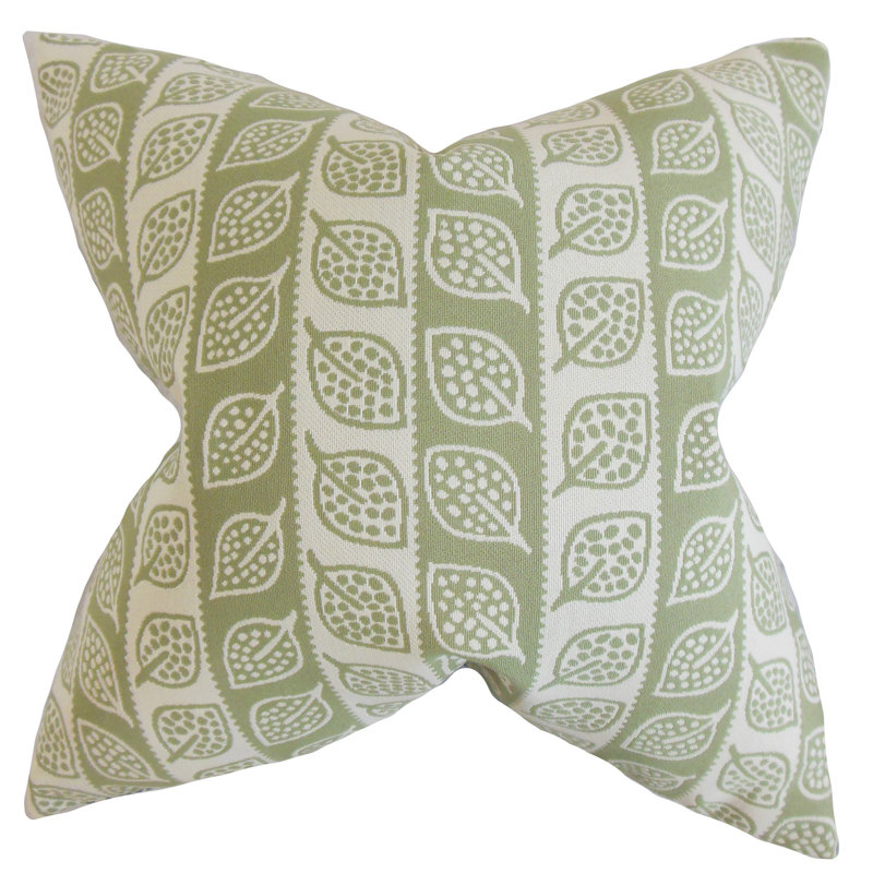 Coussin décoratif à feuillage ottilie, Vert, 24 po x 24 po