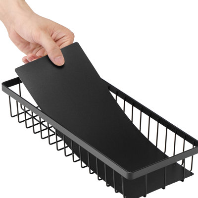 2 Pull Out Cabinet Under Sink Drawer, 10.7"W X 14.2"D, 12.5"Wx15.5"Dx13"H Size, Black Iron, Rustproof, Non-Slip, Ideal For Laundry And Office