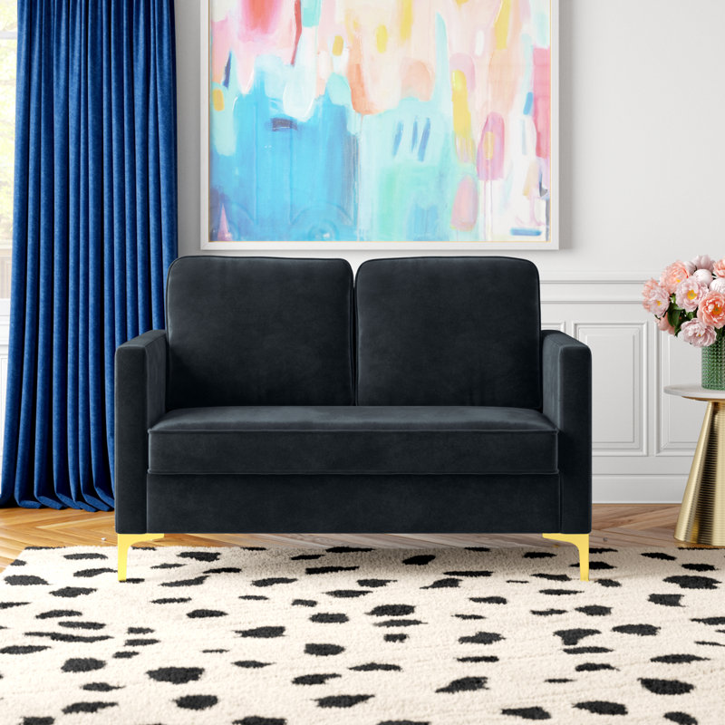 Causeuse Adalynn, Velours noir