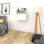 Modern White Study Desk with Wall-Mount Option, 25.2 x 23.6 x 7.9 inches | 100% Melamine Coated Particle Board, Thickness: 0.7 inches | Numerous Shelves for Storage, Stylish & Functional Design for Home Office