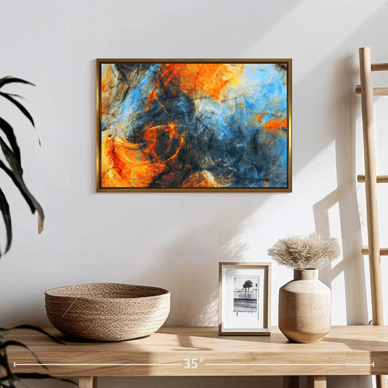 Bradham Lava Swirls, 19 po x 13 po, Cadre flottant doré