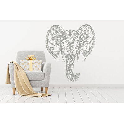 Décalcomanie murale éléphant mehndi Yatton