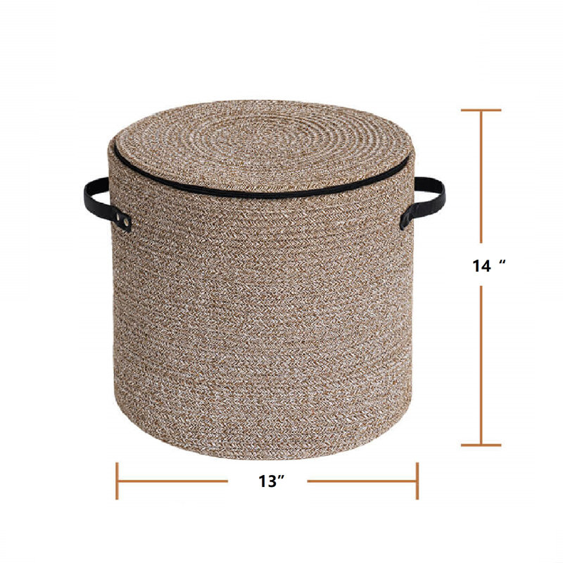 Panier de rangement en tissu, Brun