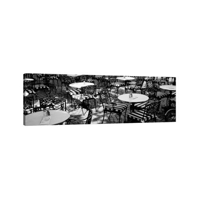 Street Cafe, Frankfurt, Germany - Wrapped Canvas Panoramic Print