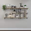 Ensemble de 8 tablettes flottantes murales flottantes en bois brun rustique pour la chambre à coucher, la salle de bain, le salon et la cuisine