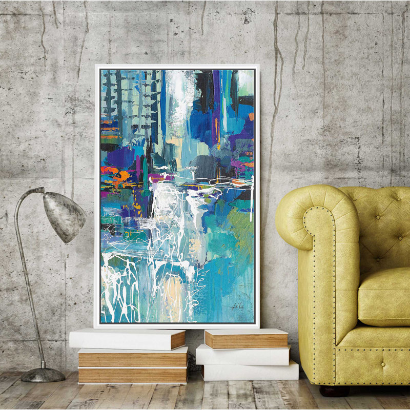 " Motion " by Jeanette Vertentes, 33.5" H x 21.5" W x 2" D, White Floater Frame