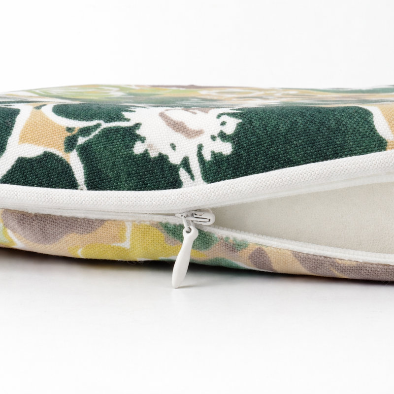 Outdoor Seat Cushion, Green Floral