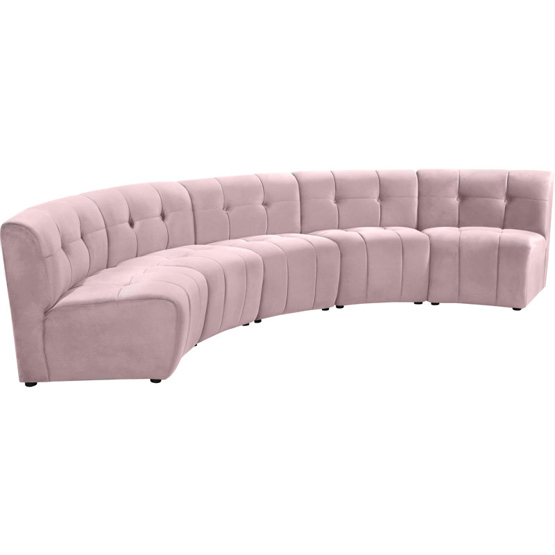 Jedson Velvet Sectional Symmetrical, Pink Velvet