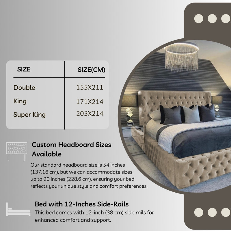 Aliyannah Upholstered Ottoman Storage Bed, Coffee, Super King (6')