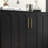 Mid Century Modern Fluted Sideboard Cabinet with Adjustable Shelves Solid Wood Legs Black Buffet Storage Cabinet  (15.8"D x 31.5"W x 31.5"H)-117792412