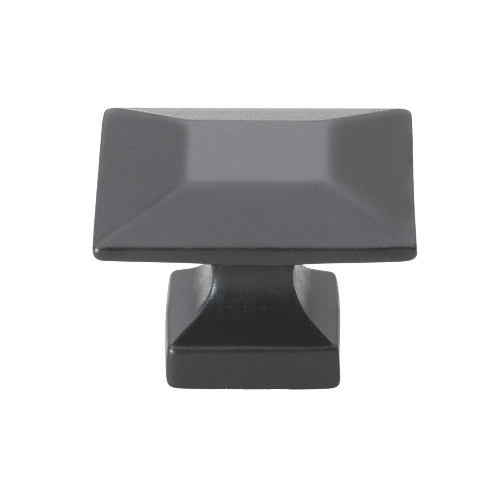 1 3/8" Length Square Knob, Matte Black