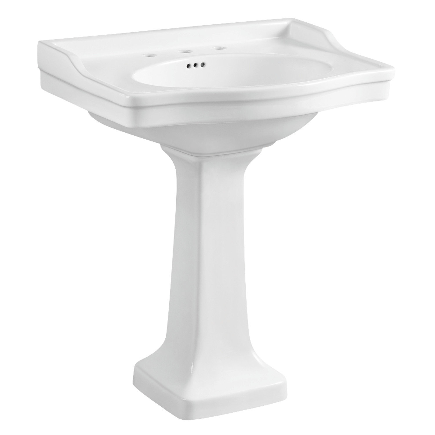 Kingston Brass Imperial Ceramic Pedestal Sink, 35.44" H x 29.94" W x 29.98" L