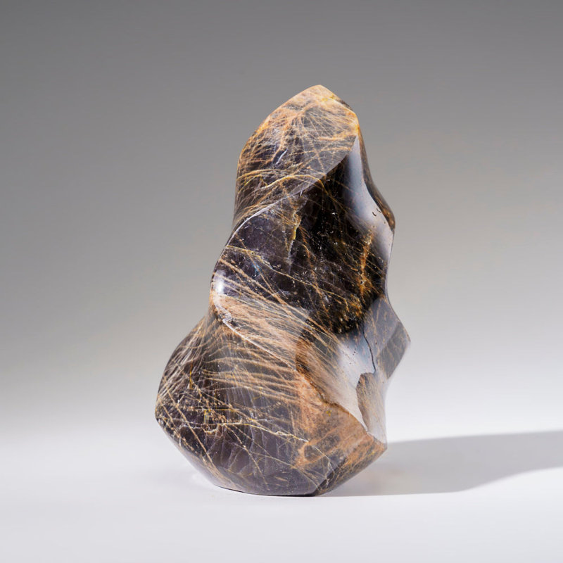 Genuine Polished Tan/Brown/White Moonstone Flame Freeform (1.7 Lbs)