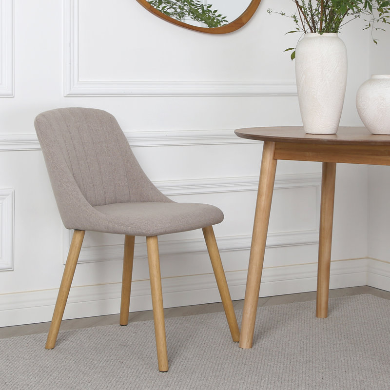 49cm H Premium Textured Woven Linen Upholstered Upholstered Back Accent, Beige