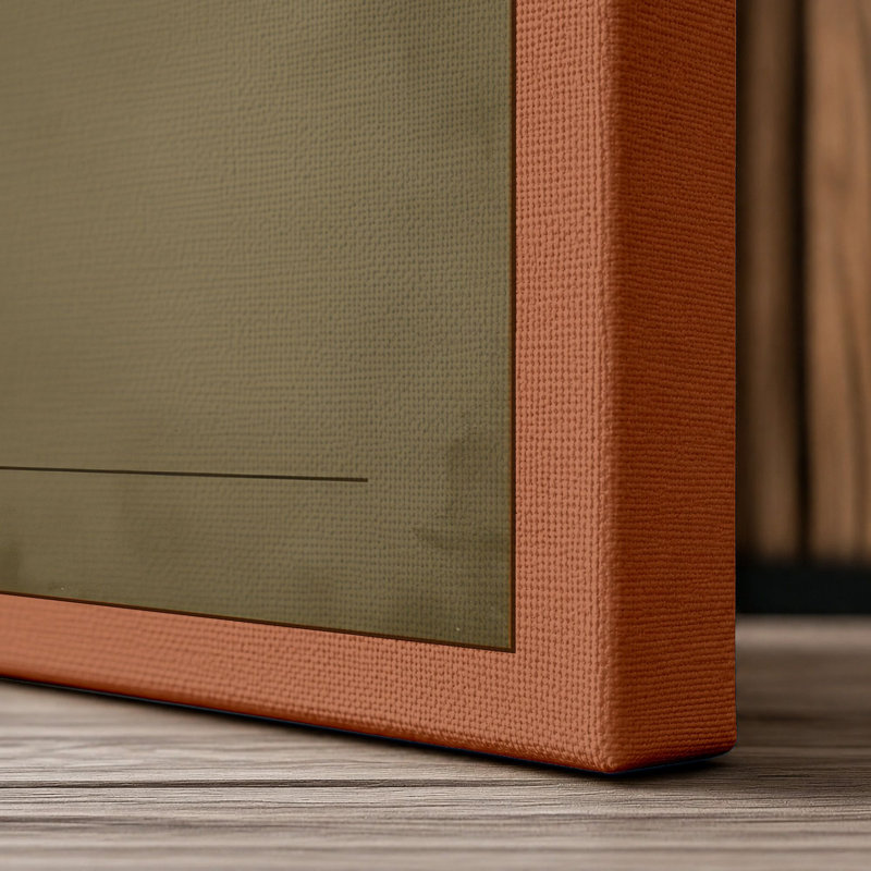 Geometric Circles Mid-Century - Wrapped Canvas, 18x12 - 45.7 x 30.5 cm, Terracotta Border