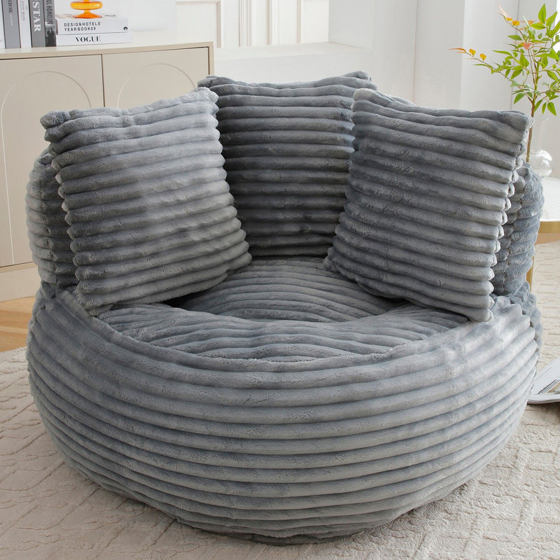 Fauteuil sac de pois en velours côtelé, Velours côtelé turquoise